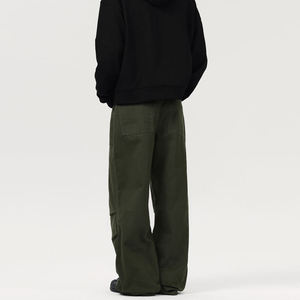 Pantalon de survêtement ample pour homme 100% coton Taille mi-haute Jogging en molleton Logo brodé Décontracté Haute rue Taille élastique Poches Séchage rapide - Product Image 3