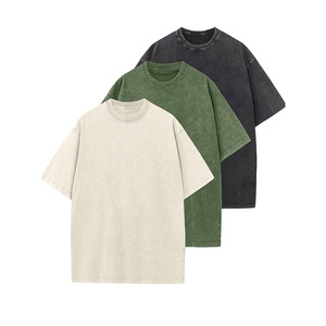 Camisetas de algodón de gran tamaño para hombres, camisetas sólidas básicas de manga corta holgadas informales Unisex, ropa cómoda para el día a día - Product Image 1