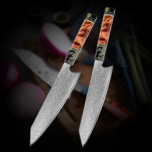 Venta al por mayor de alta calidad OEM ODM servicio logotipo personalizado Damasco cuchillo con mango de madera de color aleatorio Damasco Chef cuchillo de cocina - Product Image 2