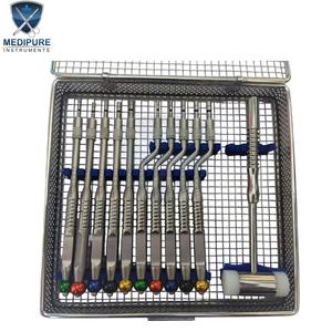 Kit d'ostéotome d'implant dentaire professionnel 10 pièces ensemble chirurgical de levage de sinus pointe concave avec maillet Instruments chirurgicaux dentaires - Product Image 2