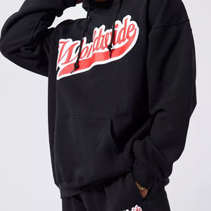 Ensemble survêtement homme personnalisé avec logo, streetwear d'hiver léger 100% coton, pantalon de survêtement et sweat-shirt à capuche, motif uni - Product Image 3