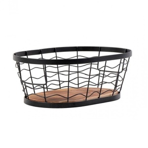 Panier de rangement pour légumes et pain en métal noir de comptoir créatif Panier à fruits au design moderne fabriqué à la main - Product Image 6