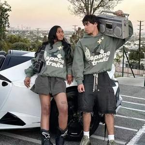 2025 Streetwear Broken Heart Space Trails sudaderas con capucha de espuma Unisex Pullover Loose Casual Fleece sudaderas para hombres de gran tamaño - Product Image 5