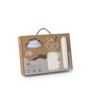 Juego de Manta Tejida Beige con Diseño Sólido, Antideslizante y Lámpara - Product Image 1