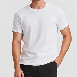 T-shirts pour hommes 100% coton coupe ample imprimé personnalisé avant vierge Style décontracté sérigraphie nouvelle lettre en tissu peigné - Product Image 1