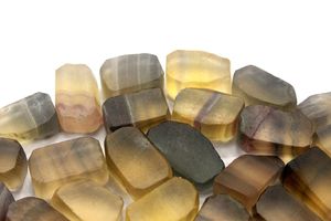 10 pièces Fluorite naturelle multicolore 14-16MM pierres précieuses en vrac coupées à la main cristal brut non traité pour la fabrication de bijoux attrayant - Product Image 5