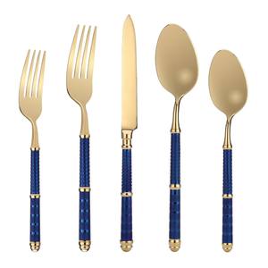 Mejor Venta Caliente Boda Tenedor Cuchillo Cuchara Cubiertos Personalizados Plata Pulida Con Mango de Diseñador Juego de Cubiertos al por mayor - Product Image 5