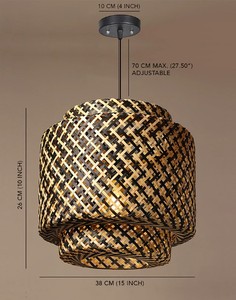 Pantalla de bambú natural hecha a mano, diseño de transición de granja antiguo redondo para decoración del hogar, vivienda interior, fiesta y vacaciones - Product Image 4