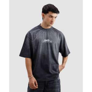 T-shirt oversize délavé Dare to Fly, 100% coton jersey, tissu épais 280g/300g, coupe carrée et style couture, t-shirts imprimés - Product Image 6