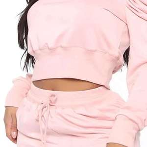 Ensemble de survêtement imprimé en coton pour femmes à capuche à manches longues haut pantalon de jogging respirant XL tenue solide pour Fitness vêtements de détente - Product Image 1