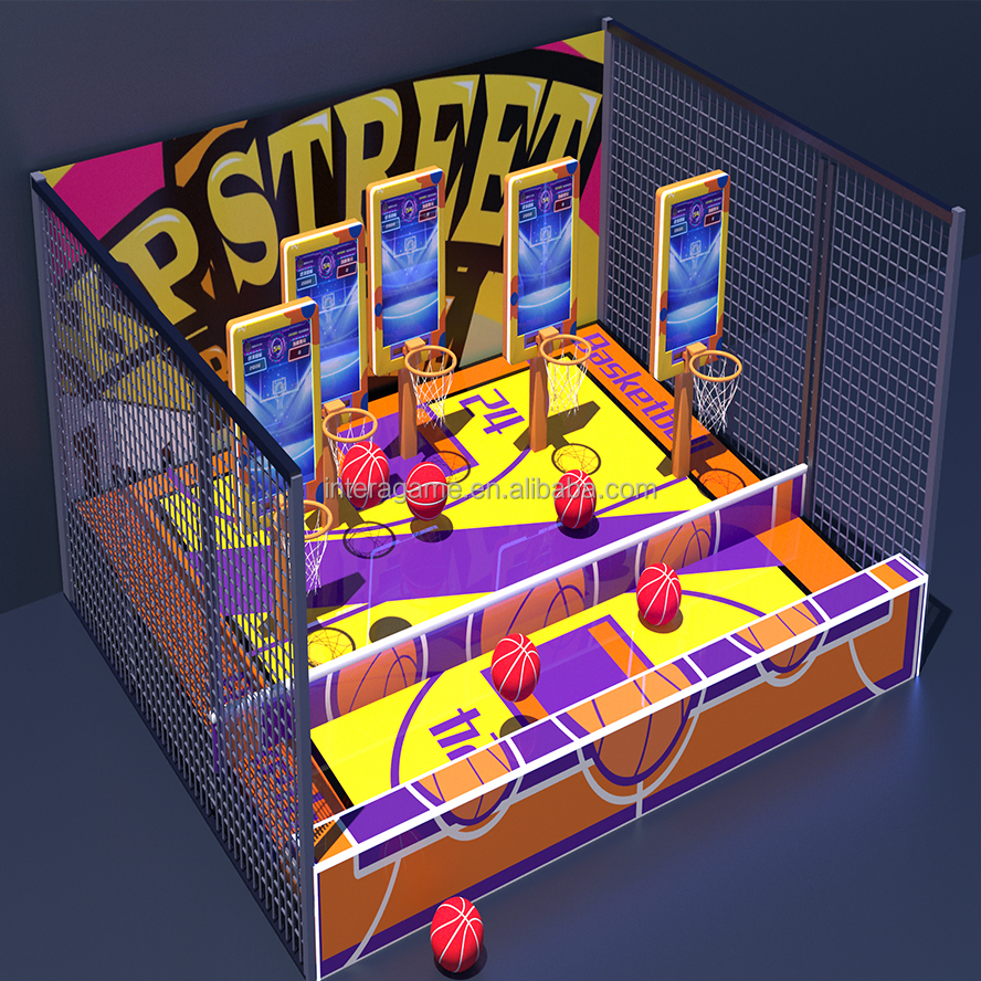 Coin Operated Basketball Machines Small Indoor Interactive Basketball Arcade Game Equipment for Recreational Centers