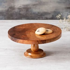 Support à gâteau en bois décoratif avec surface lisse, parfait pour présenter des gâteaux et des cupcakes - Product Image 6