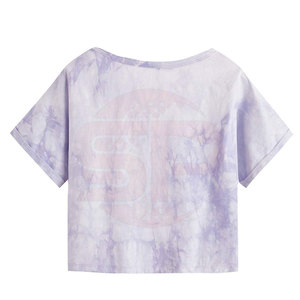 2024 gran oferta mejor diseño mujeres Crop Top Camisetas cuello redondo liso en blanco diseño personalizado mujeres camisetas - Product Image 2