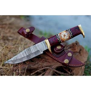 Produits les plus vendus 2024 Couteau à lame fixe à manche en bois pour la chasse en plein air, le camping et la chasse, entièrement fait à la main - Product Image 1