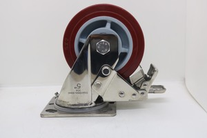 ล้อเลื่อนสแตนเลสแบบแข็ง SUS 304 สำหรับงานหนัก ขนาด 4/5/6/7*2 นิ้ว โพลียูรีเทน PU สำหรับรถยก - Product Image 5