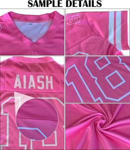 Ensemble de maillots d'entraînement de football américain personnalisés de haute qualité, grande taille, manches courtes, protection UV, cousus - Product Image 3