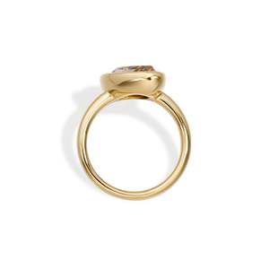 Classic Old Mine Pear Cut Champagne <b>Diamond</b> <b>Ring</b> 3.55 Ct K VS1 Lab Grown <b>Diamond</b> In 14K Yellow Gold Vintage Inspired Keepsake - Product Image 2