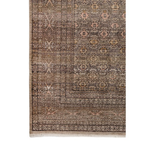 พรมขนสัตว์ถักมือสีเบจและสีน้ำตาลลายเรขาคณิตแบบอัฟกันสำหรับตกแต่งห้องนั่งเล่น-Jaipur ZA EA-3065 - Product Image 4