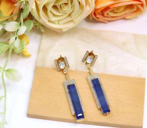 Pendientes de Moda con Acabado Dorado de Alta Calidad, con Circonitas Cúbicas, para Bodas y Fiestas, Colecciones para Mujeres y Niñas - Product Image 2