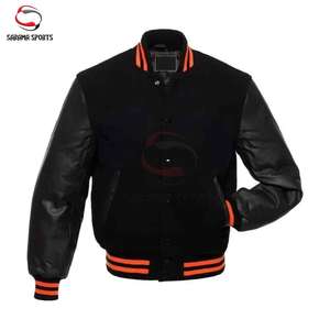 Chaqueta Varsity de Manga Larga con Diseño Personalizado de Alta Calidad, Cuello Alto, Relleno de Algodón, Tejido de Punto, para Uso Casual - Product Image 3