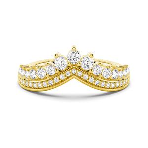 Bague de mariage en argent sterling avec diamant moissanite taille ronde - Product Image 1