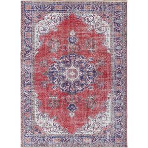 Alfombra de Lana Anudada a Mano de Gran Tamaño, Diseño de Medallón Rojo y Naranja, para Sala de Estar, Pasillo Rectangular, Modelo Pae-2206 - Product Image 1