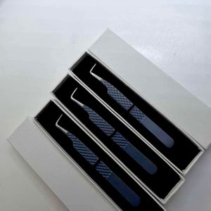 Pince à épiler pour extensions de cils GETUP BROSONS IMPEX, longue, à pointe lisse à 90 degrés, revêtement en poudre grise, acier inoxydable - Product Image 4