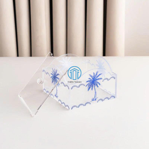Transparent Acrylic Ramadan Storage Box with Palm Tree Print Decorative Organizer Case Arabian <b>Eid</b> <b>Gift</b> Box Made in Vietnam - Product Image 3