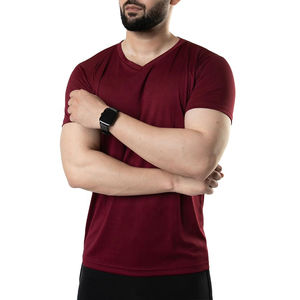 T-shirt musculaire ajusté en coton polyester de haute qualité en gros pour hommes, séchage rapide, personnalisé, 100% polyester, séchage rapide - Product Image 2