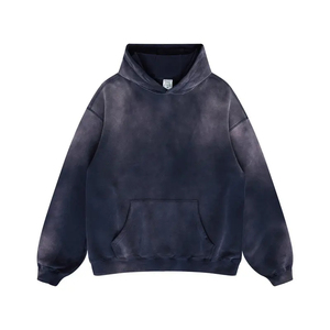 Sudadera con capucha para hombre, novedad, con logotipo personalizado, lavado ácido, 100% algodón, sudadera de gran tamaño Unisex para invierno - Product Image 5