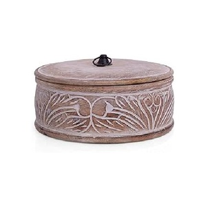 Caja de almacenamiento Roti de madera con tapa para Hot Chapatis Perfecta para Catering Restaurantes Bodas Fiestas y uso diario en la cocina - Product Image 1