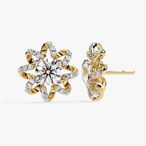 IGI CERTIFIÉ Or Massif Diamant Stud Cadeau De Fiançailles De Mariage Or Blanc 18KT 0.80 ct Lab Grown Diamant Boucle D'oreille pour les Femmes - Product Image 4