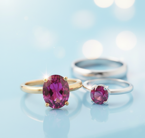 Elegant Blue Amethyst 8mm Round Ring with CZ 18K Gold Plated 925 Sterling <b>Silver</b> 6 GM <b>Wedding</b> Party Gift Minimalist Jewellery - Product Image 2