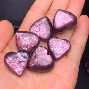 Cabochon de lépidolite de qualité étonnante en forme de cœur Lepidolite Loose Gemstone Available At Bulk Price Healing Stone For Jewelry Use - Product Image 1