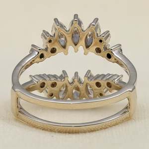 Marquise Lab Grown Stackable Bridal <b>Ring</b> <b>Set</b> Diamond Cluster <b>Sterling</b> <b>Silver</b> Gold VS1 Clarity-Elegant Luxurious Wedding - Product Image 4