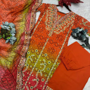 Hermosa ropa de fiesta lista para usar Top - Plazzo con Fancy Dupatta - Product Image 1