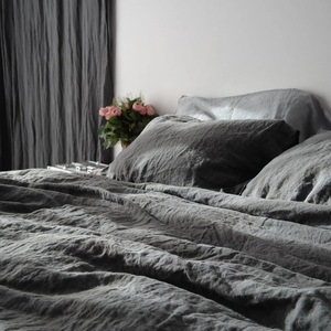 Luxe 200TC lin européen 3 pièces housse de couette taies d'oreiller reine/roi taille solide pour hôtels maison mariages hôpitaux en gros - Product Image 1