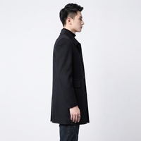 Manteau long ample en velours côtelé pour homme, simple boutonnage, col classique, mode hiver, décontracté et professionnel pour le quotidien