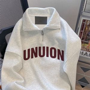 Sweat-shirt surdimensionné à col montant 100% coton Dtg pull respirant Streetwear pour hommes de meilleure qualité pour l'hiver - Product Image 4