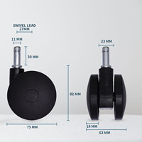 Roue jumelée de 3 pouces pour travaux légers Roues pivotantes en acier et en nylon Roue pivotante de 75mm