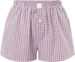 Shorts pour femmes en coton 100% léger, impression de logo personnalisée, shorts tendance, taille élastique à carreaux, OEM - Product Image 6