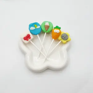 Venta caliente hecho a mano Animal-decorado Toffee Candy Pops 20 piezas colección