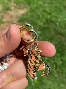 Anant Jewels Luxury 14K Gold Miami Cuban <b>Link</b> Chain 5X Layered Drip Heart Necklace Diamond Heart 925 Silver Men Christian - Product Image 4