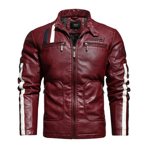 Chaqueta de cuero PU de moda para hombre, chaqueta de motorista de cuero para hombre, chaqueta Parka de Material de alta calidad, abrigo de motocicleta para hombre - Product Image 3
