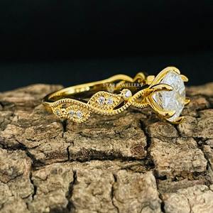 แหวนหมั้นเพชรเม็ดเดี่ยว14K สีทอง2 CT CVD ได้รับการรับรองจาก Christian Lab Christian - Product Image 1