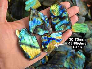 Tranches de Labradoite brute de feu bleu naturel poli non poli pierre précieuse cristal de guérison pierre de poche géodes de roche pour bijoux - Product Image 3