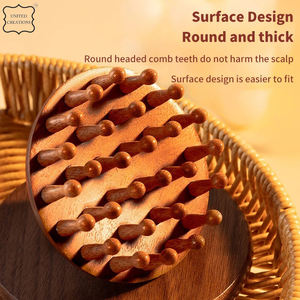 Appareil de massage multifonctionnel pour le cuir chevelu Guasha Grattage du corps Peigne de massage pour la thérapie du bois Brosse à cheveux en bois - Product Image 3