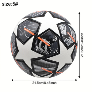 Balón de fútbol de PVC negro de alta calidad Sialkot, tamaño 5, Balón de entrenamiento diario profesional para exteriores para adultos, niños, partido oficial bajo - Product Image 5