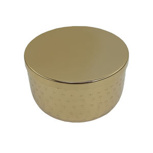 Golden Modern Design Storage Jar for Kitchenware Customized Metal <b>Box</b> <b>With</b> <b>Lid</b> Antique Decorative Handmade - Product Image 1