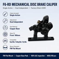 Frein à disque mécanique double à action simple F6-RD Plus avec étrier à base en cuivre et plaquettes pour vélo de route, vélo pliant, vélo de ville ODM